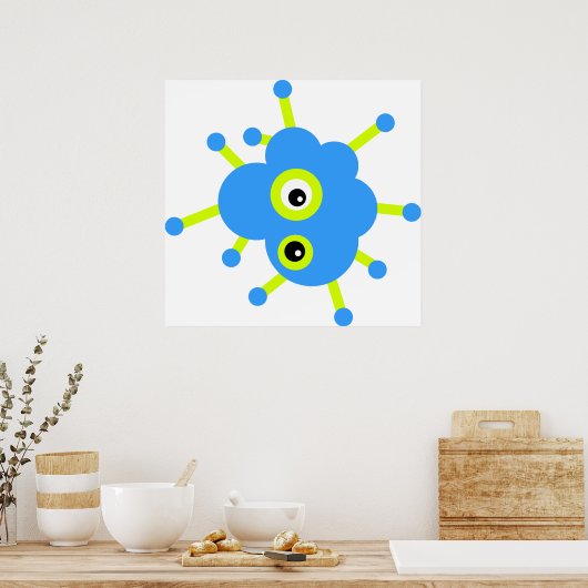 Blue Cloud Germ Poster (Küche)