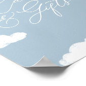 Blue Cloud Nine Baby Duschkarten und Geschenkschil Poster (Ecke)