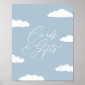 Blue Cloud Nine Baby Duschkarten und Geschenkschil Poster (Vorne)