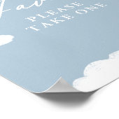 Blue Cloud Nine Baby Shower Favorit Schild (Ecke)