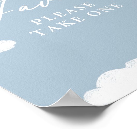 Blue Cloud Nine Baby Shower Favorit Schild (Ecke)