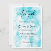 Blue Cloud Nine Modern Stylish Baby Shower Einladung (Vorderseite)
