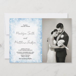 Blue Cloud Snows Hochzeitseinladungen mit Foto Einladung