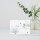 Blue Cloud & Star Baby Duschkabine - Raffle Ticket Begleitkarte (Stehend Vorderseite)