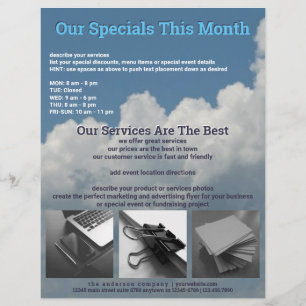 Blue Clouds: 2 Fotos Werbung für Unternehmen Flyer