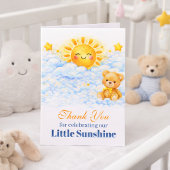 Blue Clouds Bear Baby Shower Thank You Card Karte