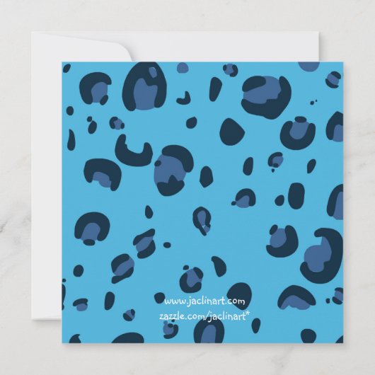 Blue Clouds Bow und Leopard Baby Boy Dusche Einladung (Rückseite)