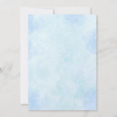 Blue Clouds Flying Teddy Bear Pilot Kinderdusche Einladung (Rückseite)