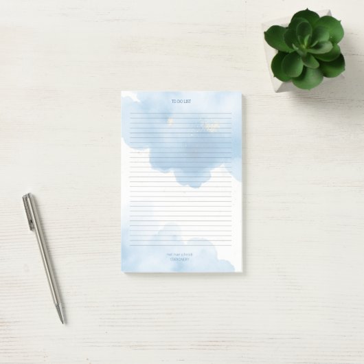 Blue Clouds Notepad To Do List Post-it Klebezettel (Büro)