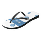 Blue clouds on white badesandalen (Schrägansicht)