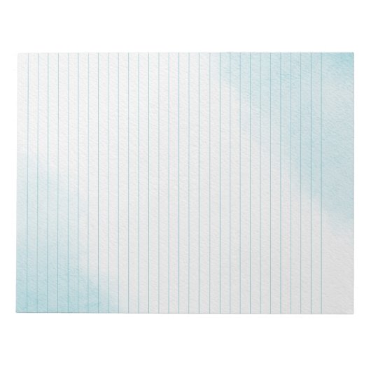 Blue Clouds Wasserfarbenstationerie Textaden Notizblock (Vorderseite)