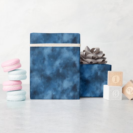 Blue Cloudy Abstrakt Geschenkpapier (Babyparty)