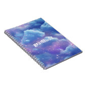 Blue Cloudy Ästhetik Dankensblatt | reflektieren Notizblock (Rechte Seite)