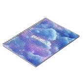 Blue Cloudy Ästhetik Dankensblatt | reflektieren Notizblock (Linke Seite)