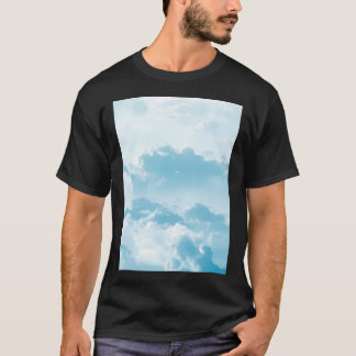 Blue Cloudy Beautiful Sky View - Bestseller T-Shirt