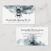 Blue Cloudy Heart Apiary Honey Bee Visitenkarte (Vorne/Hinten)
