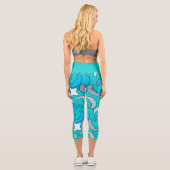 Blue Cloudy Moon Capri Leggings (Rückseite)