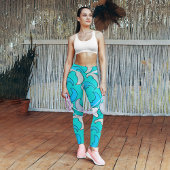 Blue Cloudy Moon Capri Leggings