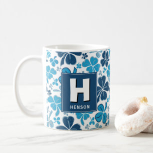 Blue Clover Kleeblatt Mit Monogramm St. Patrick`s Kaffeetasse