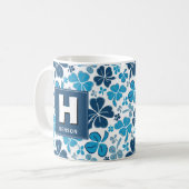 Blue Clover Kleeblatt Mit Monogramm St. Patrick`s Kaffeetasse (Vorderseite Links)