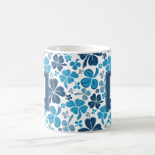 Blue Clover Kleeblatt Mit Monogramm St. Patrick`s Kaffeetasse (Mittel)