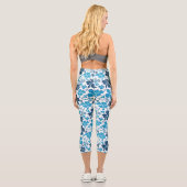 Blue Clover Kleeblatt Pattern St Patrick`s Day Capri Leggings (Rückseite)