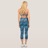 Blue Clover Kleeblatt Pattern St Patrick`s Day Capri Leggings (Rückseite)