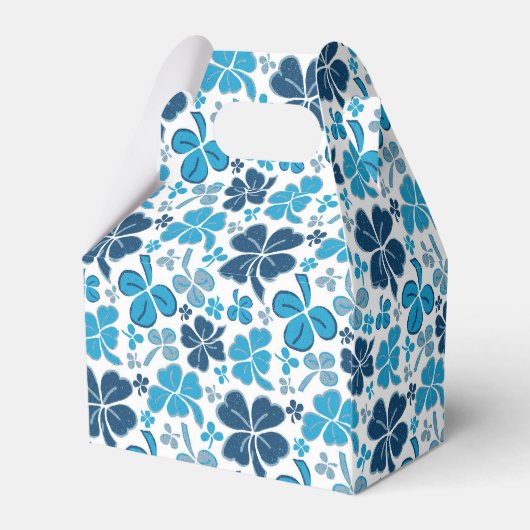Blue Clover Kleeblatt Pattern St Patrick`s Day Geschenkschachtel (Rückseite)