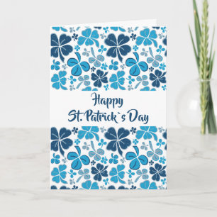 Blue Clover Kleeblatt Pattern St Patrick`s Day Karte