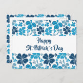 Blue Clover Kleeblatt Pattern St Patrick`s Day Postkarte (Vorne/Hinten)