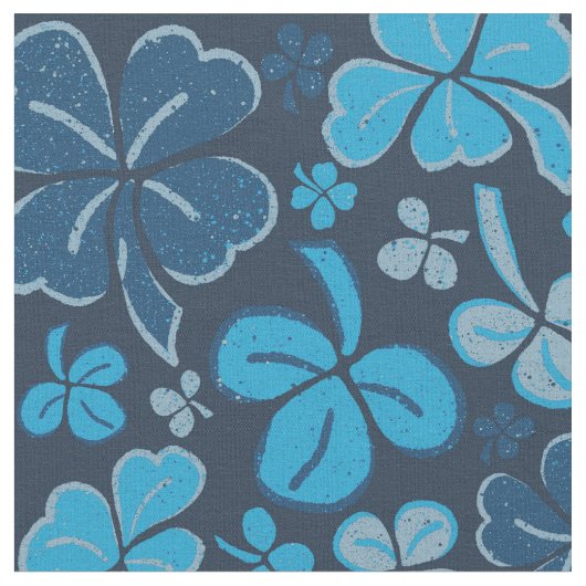 Blue Clover Kleeblatt Pattern St Patrick`s Day Stoff (Nahaufnahme)