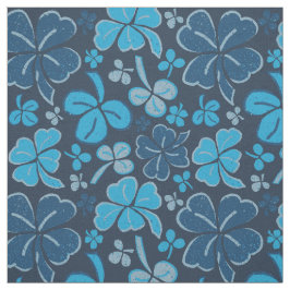 Blue Clover Kleeblatt Pattern St Patrick`s Day Stoff