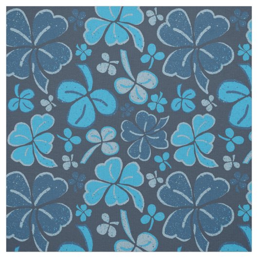 Blue Clover Kleeblatt Pattern St Patrick`s Day Stoff (Muster)