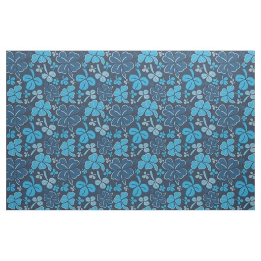 Blue Clover Kleeblatt Pattern St Patrick`s Day Stoff (Fat Quarter (45,7 x 55,9 cm))