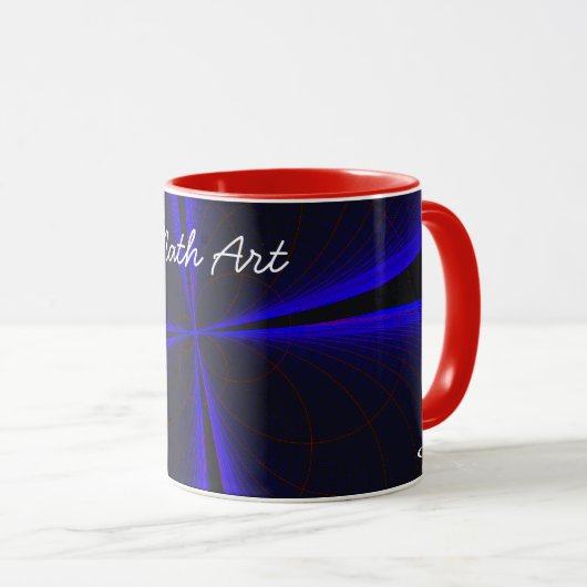 Blue Clover Leaf Geometric Math Art Coffee Tasse (VorderseiteRechts)