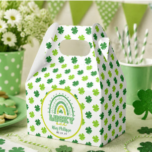 Blue Clover & Rainbow Lucky One Erster Geburtstag  Geschenkschachtel