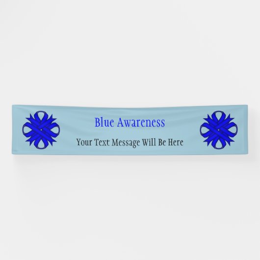 Blue Clover Ribbon von Kenneth Yoncich Banner (Horizontal)