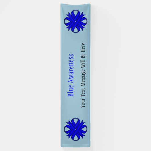 Blue Clover Ribbon von Kenneth Yoncich Banner (Vertikal)