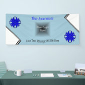 Blue Clover Ribbon von Kenneth Yoncich Banner (Messe)
