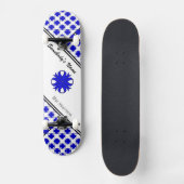 Blue Clover Ribbon von Kenneth Yoncich Skateboard (Vorderseite)