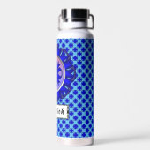 Blue Clover Ribbon von Kenneth Yoncich Trinkflasche (Rückseite)