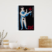 Blue Clown Red Rose - Matchbox Print - Czech Wall Poster (Küche)