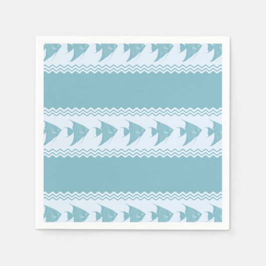 Blue Coastal Angelfish Stripes Serviette (Vorderseite)
