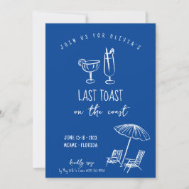 Blue Coastal Bachelorette Einladung