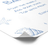 Blue Coastal Beach Baby Dusche Momosa Bar Poster (Ecke)