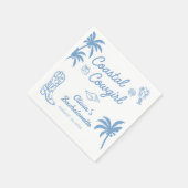 Blue Coastal Cowgirl Bachelorette Party Serviette (Ecke)