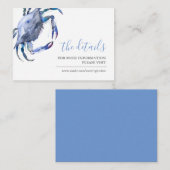 Blue Coastal Crab Gast Details einfügen Begleitkarte (Vorne/Hinten)