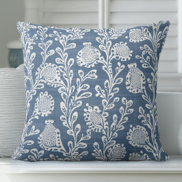 Blue Coastal Hamptons Throw Kissen