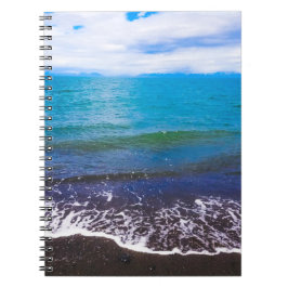 Blue Coastal Ocean Seascape Spiral Notebook Notizblock