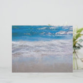 Blue Coastal Ocean Waves Tropical Art (Stehend Vorderseite)